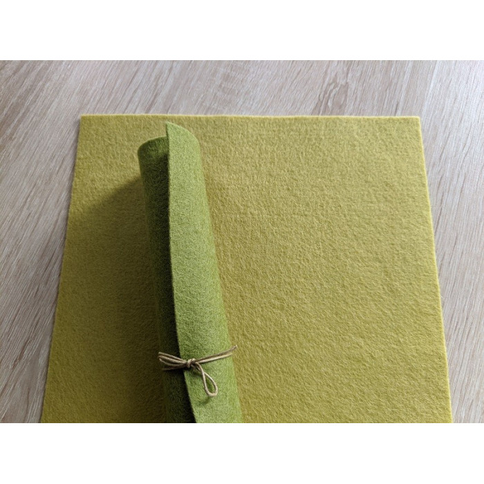 Lime green pure wool felt coupon 20 X 30