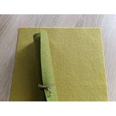 Lime green pure wool felt coupon 20 X 30