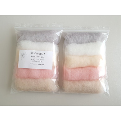 Carded wool - Pastel blend