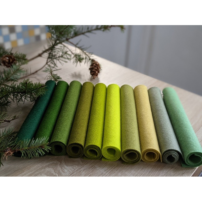 Feutrine pure laine vert kaki coupon 20 X 30