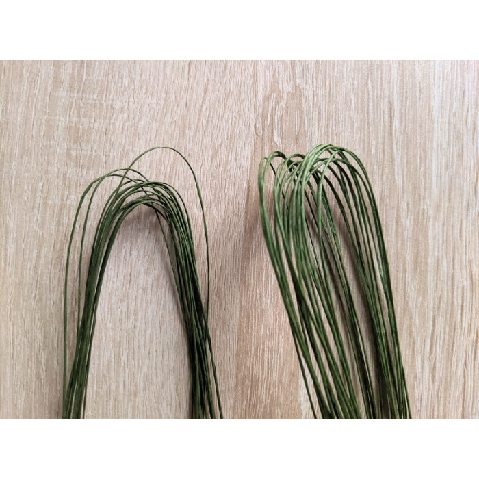 15 very thin metal rods for flower 0.56 mm green