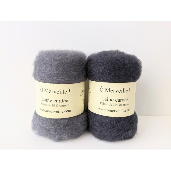 Steel gray carded wool