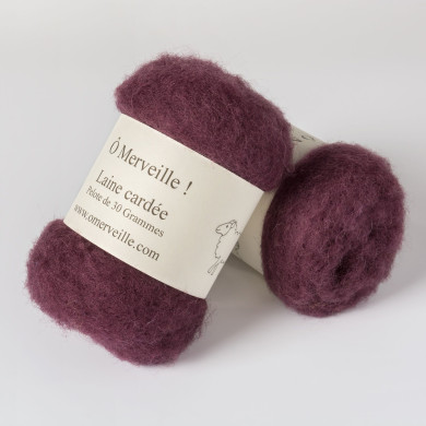 Eggplant carded wool