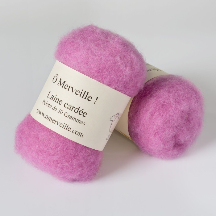 Purple carded wool