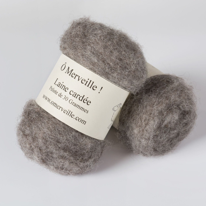 Heather gray carded wool