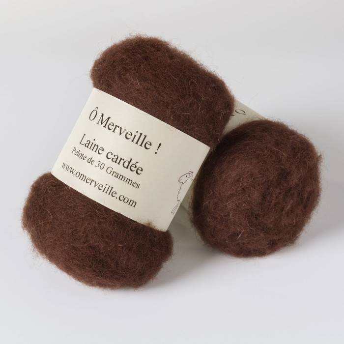 Chocolate carded wool