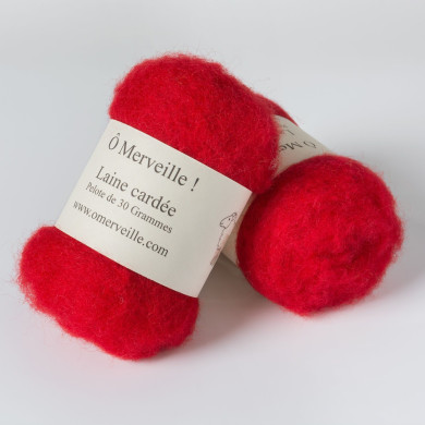 Red carded wool