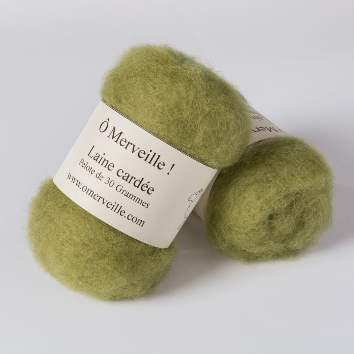 Khaki carded wool