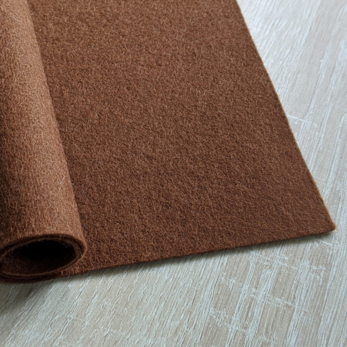 Pure wool brown felt coupon 20 X 30