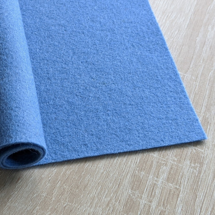 Periwinkle blue pure wool felt coupon 20 X 30 cm