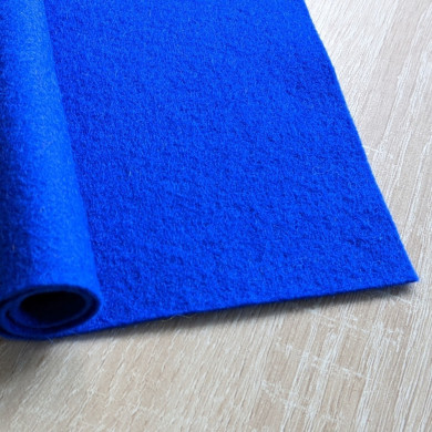 Pure ultramarine blue wool felt coupon 20 X 30