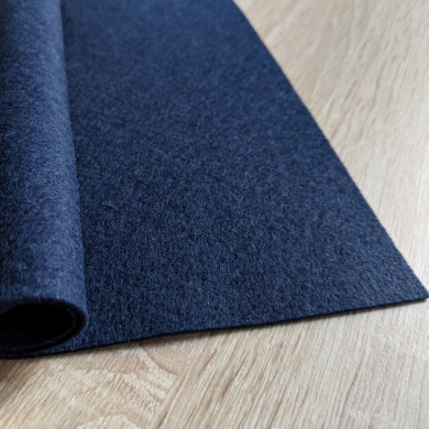 Pure gemêleerde marineblauwe wolvilt coupon 20 X 30