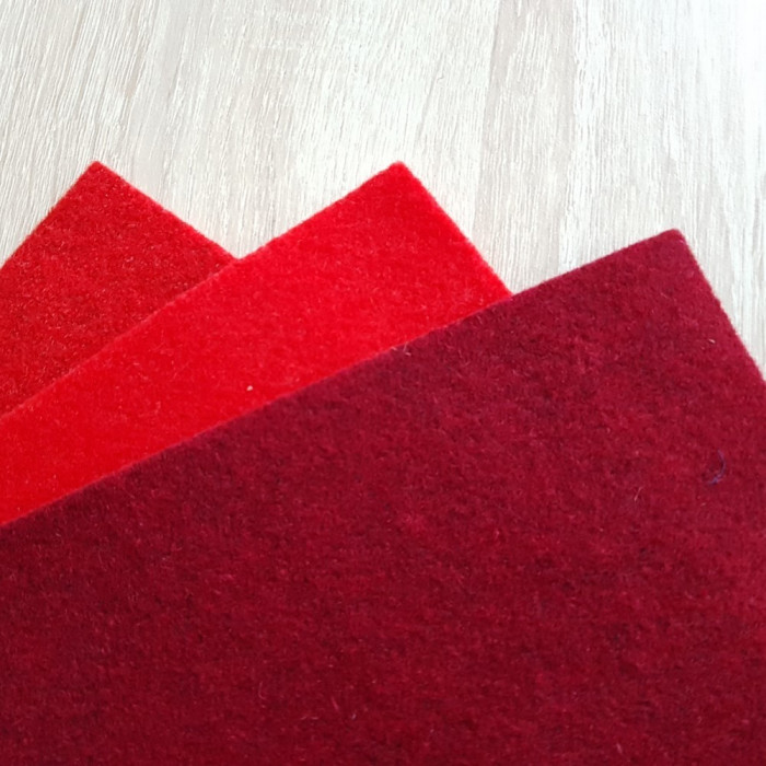 Burgundy wool felt coupon 30 x 30 cm