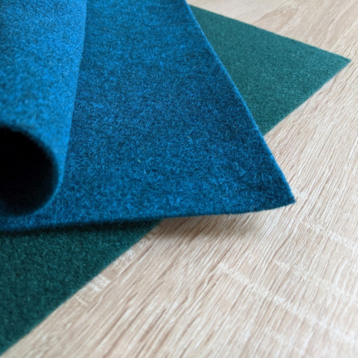 Duck blue wool felt coupon 30 x 30 cm