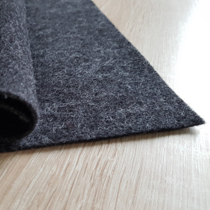 Dark heather gray wool felt coupon 30 x 30 cm