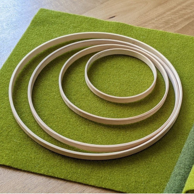 Cercle en bois de hêtre pour couronne ou attrape-rêve 15 cm