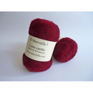 Burgundy carded wool