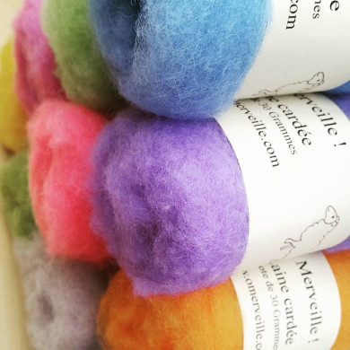 Lavender carded wool