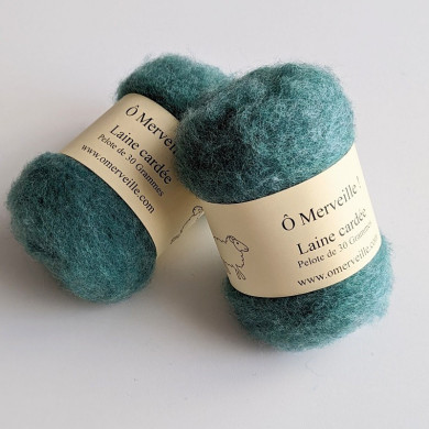 Heather turquoise carded wool