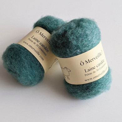 Heather turquoise gekaarde wol