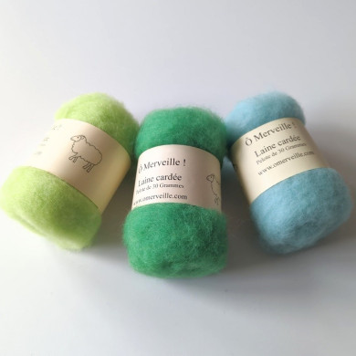 Emerald green carded wool