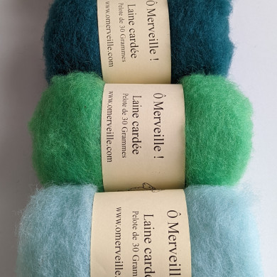 Emerald green carded wool