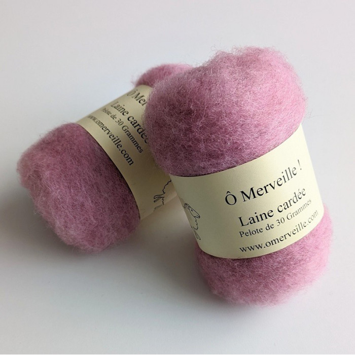 Heather pink carded wool