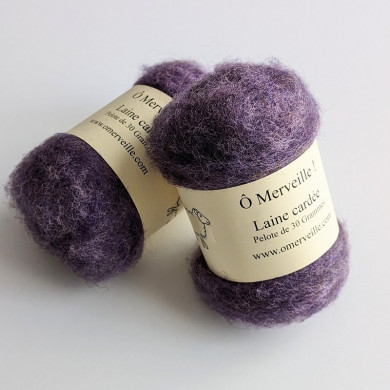 Heather purple carded wool