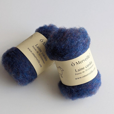 Heather blue carded wool