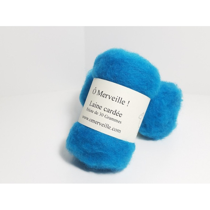 Duck blue carded wool