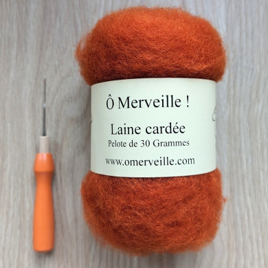 Laine cardée citrouille