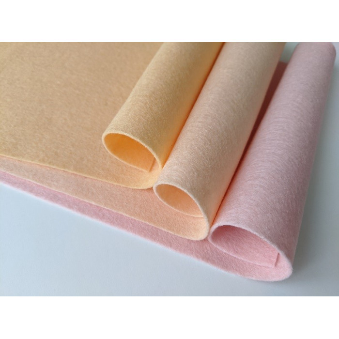 Felt pure wool pink flesh coupon 25 X 60 cm