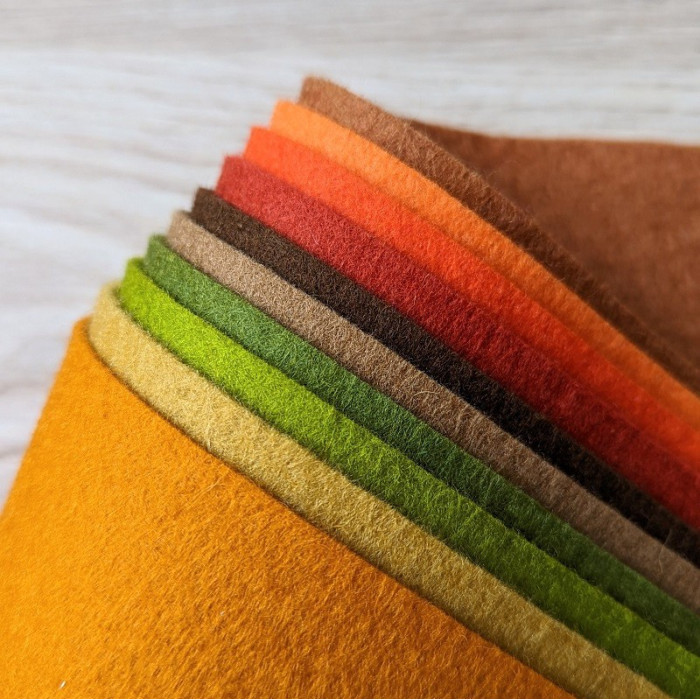 10 fall blend wool felt swatches 20 x 30 cm