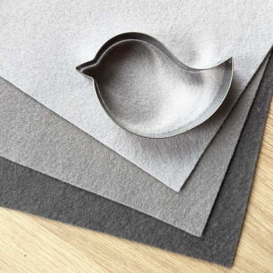 Slate gray pure wool felt coupon 20 X 30 cm