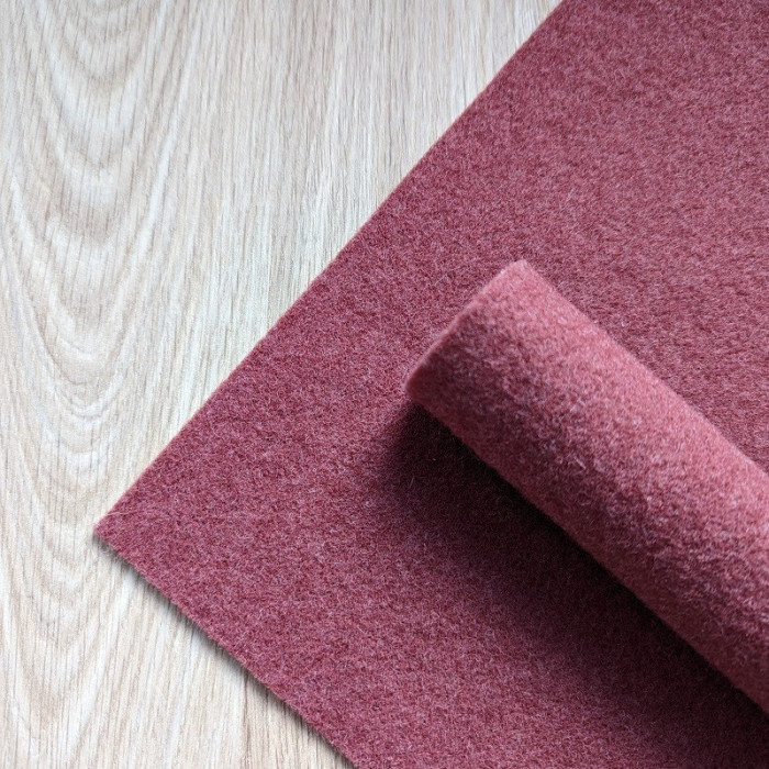 Marsala pink wool felt coupon 30 x 30 cm