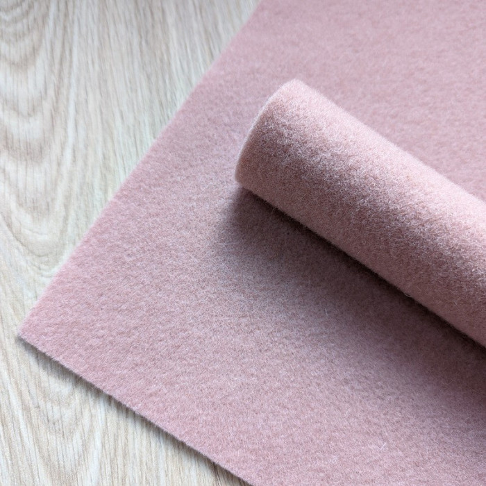 Powder pink wool felt coupon 30 x 30 cm