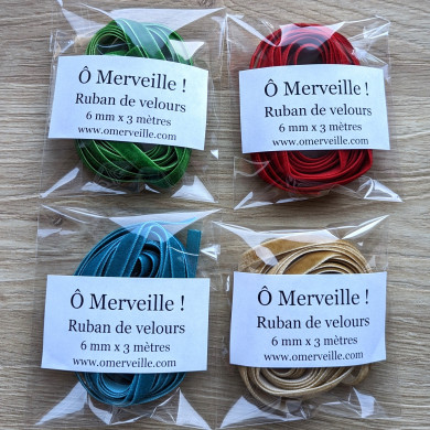 Ruban velours - Vert 6 mm x 3m