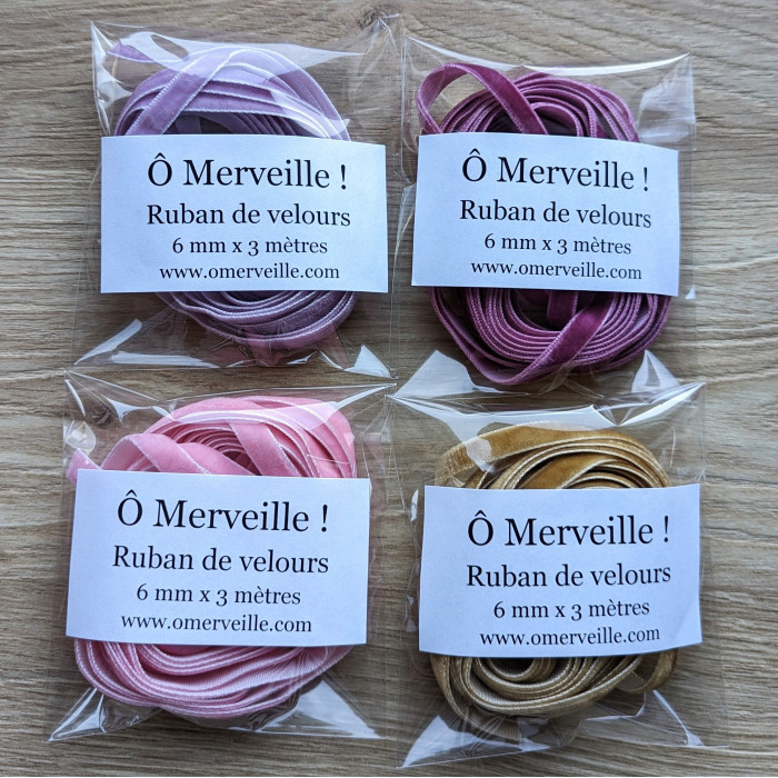 Ruban velours - Vieux rose 6mm x 3m