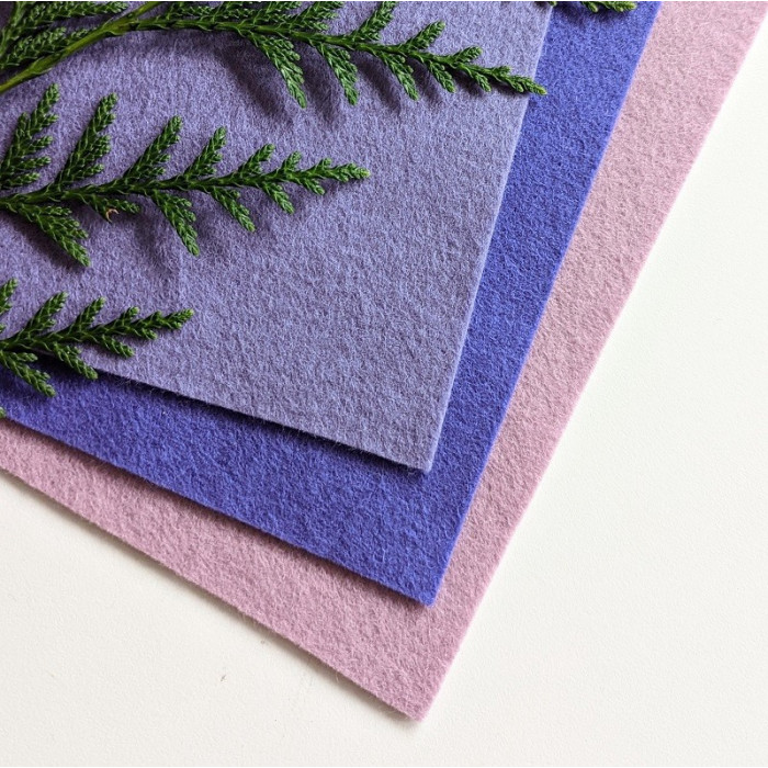 Lavendel pure wol vilt coupon 20 X 30 cm