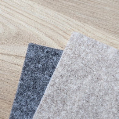 Thick wool felt coupon 3 mm mottled gray 30 x 30 cm