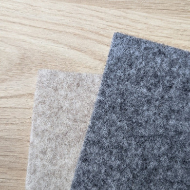 Thick wool felt coupon 3 mm mottled gray 30 x 30 cm