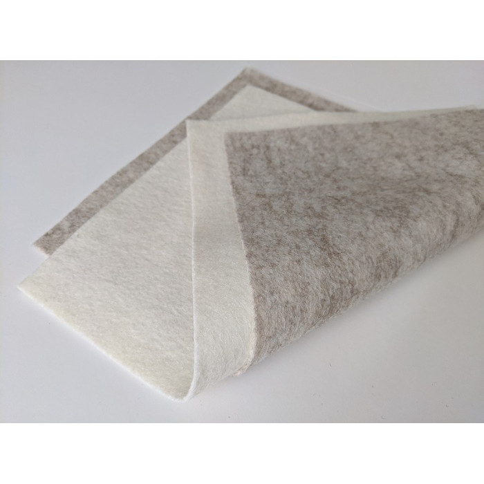 Pure wool felt mottled sand coupon 25 X 60 cm