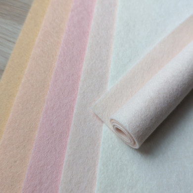 Powder white pure wool felt coupon 20 X 30