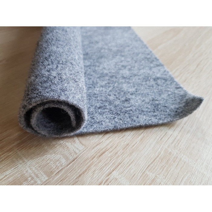 Large mottled gray wool felt coupon 50 x 75 cm