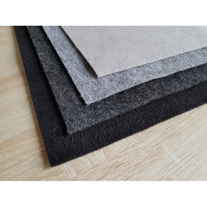 Large mottled gray wool felt coupon 50 x 75 cm