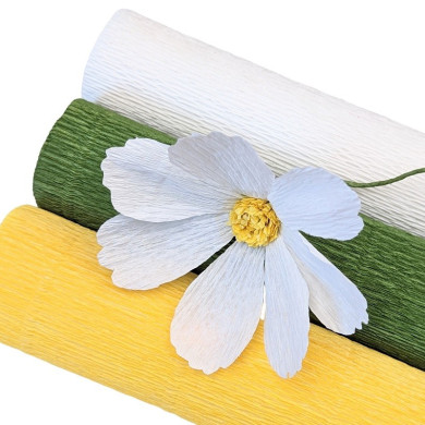 Papier crépon - Blanc 900 - 25 cm x 1,25 m - 140 g