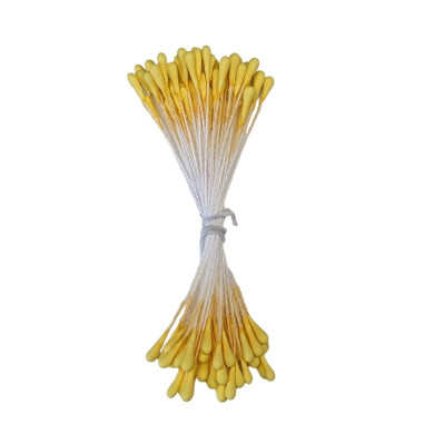 100 pistils coloris jaune 003 pour fleurs en papier
