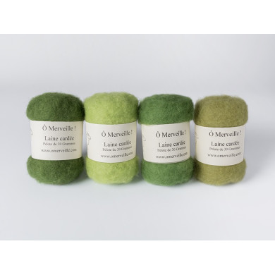 Carded wool green