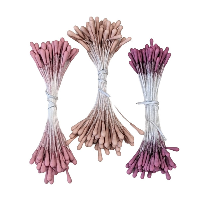 100 pink beige pistils 008 for paper flowers