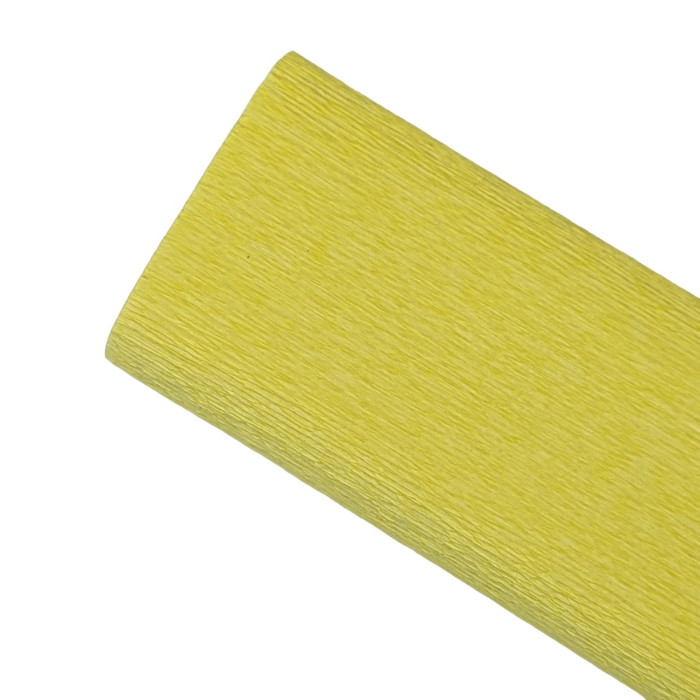 Papier crépon 90g - jaune citron  - 25 cm x 1,50 m